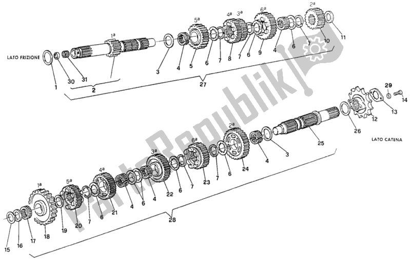 Toutes les pièces pour le Boîte De Vitesses du Ducati Supersport 900 SS 1994